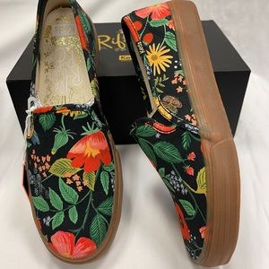 Keds Rifle Paper Co Double Decker Botanical slip on 7.5 NWT